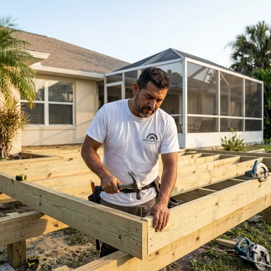 Deck board installation by a Jacksonville deck builder